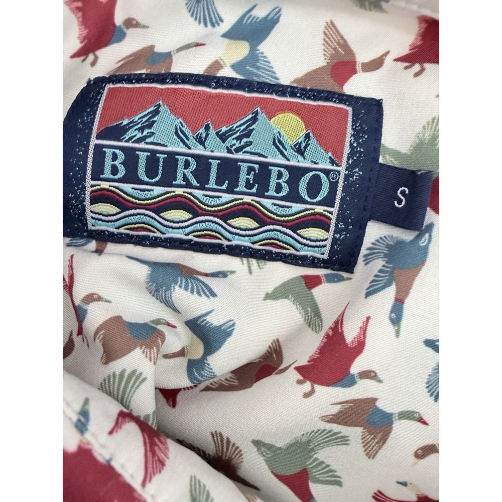 Burlebo Mens Small Duck All Over Pattern Short Sleeve Button Down Outdoor Shirt - Picture 5 of 6